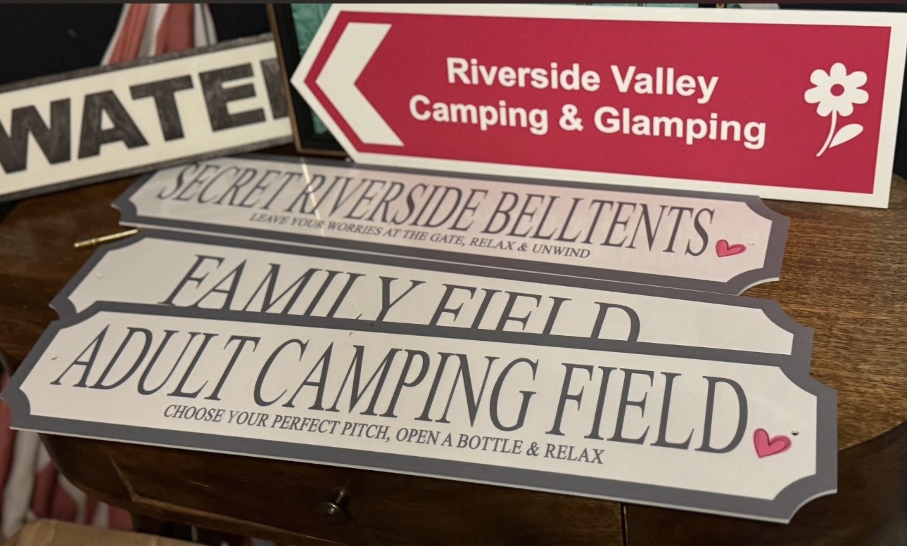 Campsite direction signs
