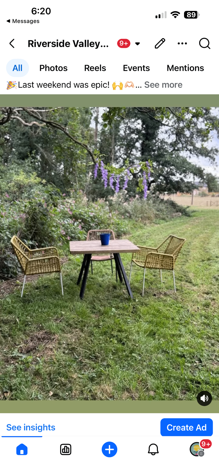 Campsite seating area